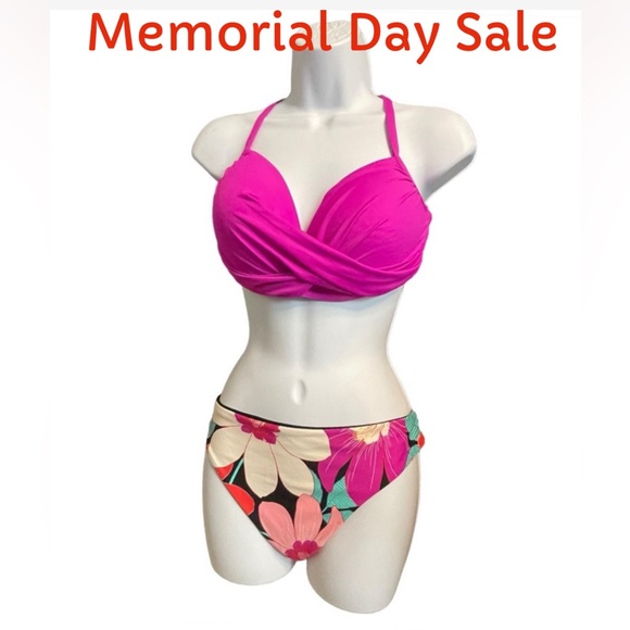 ☀️☀️☀️ LA BLANCA Bikini with Reversible Bottom - Picture 1 of 8